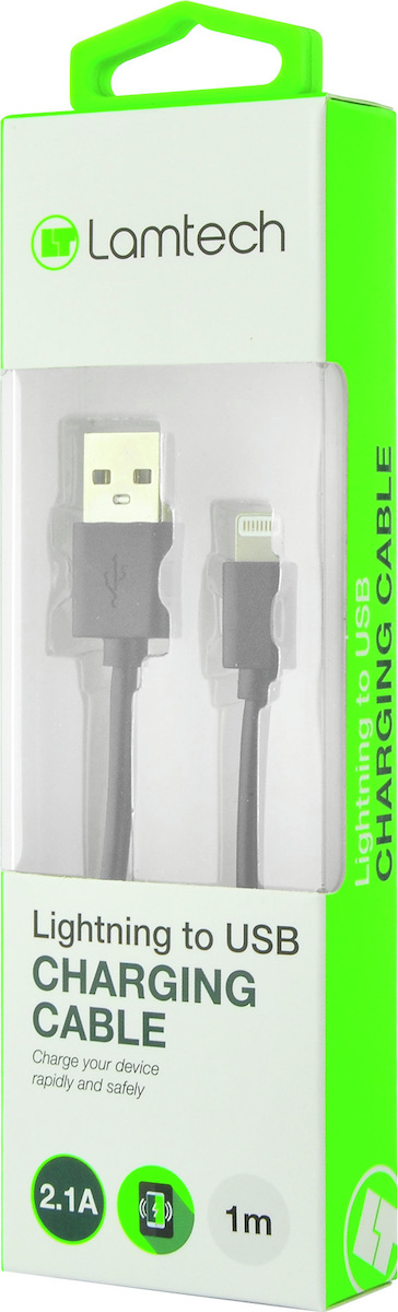 Lamtech Charging Cable for iPhone 1m (Black) (LAM444519)