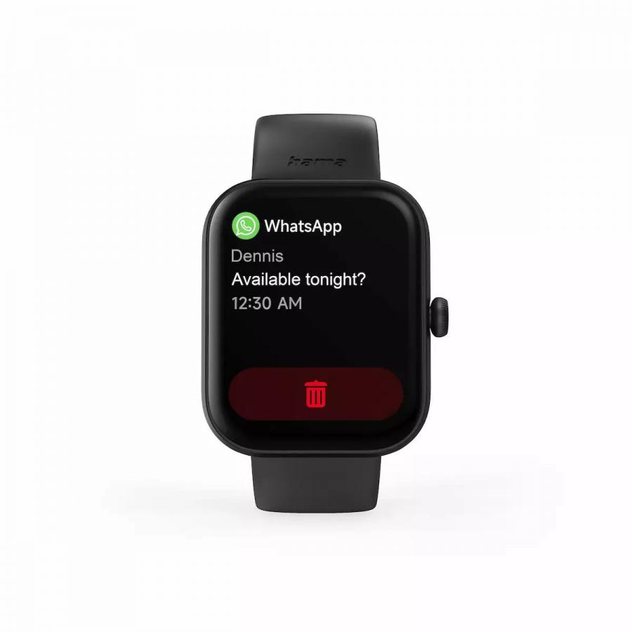 Hama 5000 Smartwatch 47mm με Παλμογράφο Black