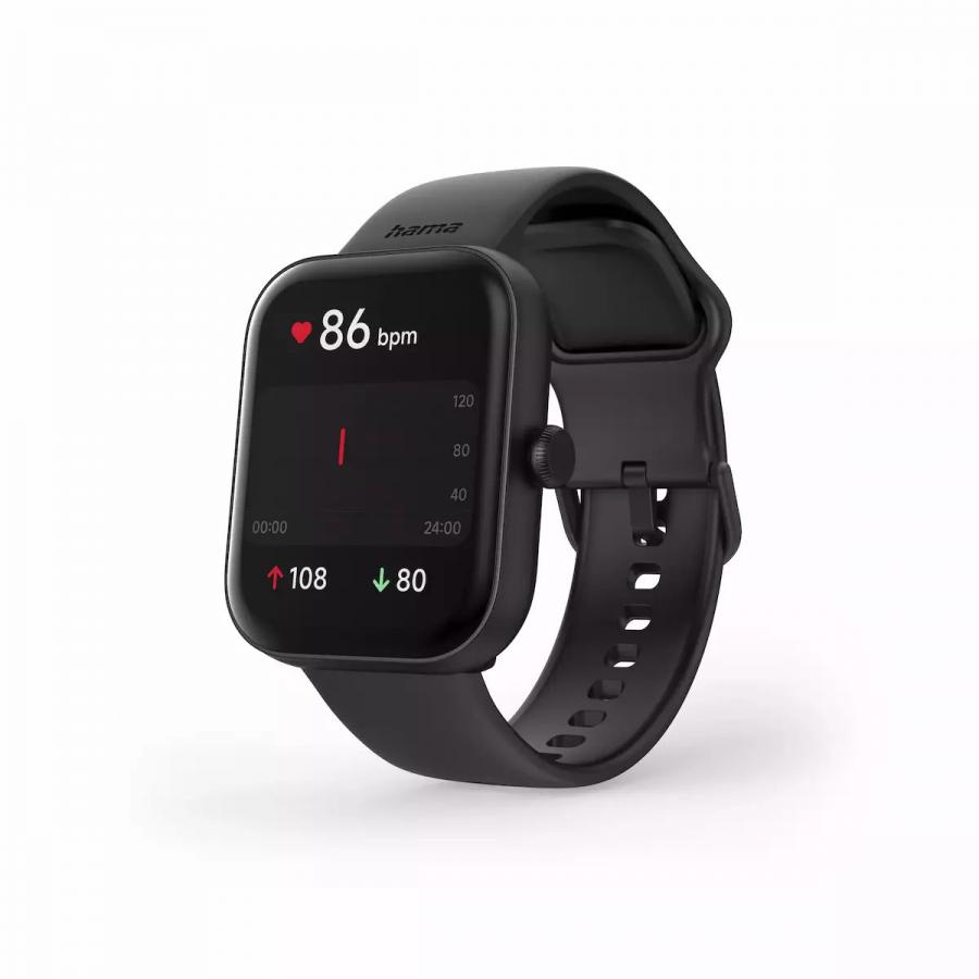 Hama 5000 Smartwatch 47mm με Παλμογράφο Black