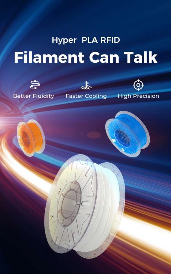 Creality Hyper PLA RFID Blue - Fast Printing Filament with CFS tag 1kg 1.75 (3301010404)