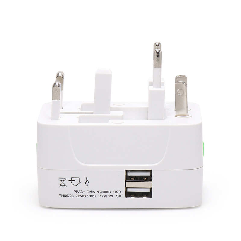 LAMTECH UNIVERSAL TRAVEL ADAPTER WITH 2 USB PORT 4 DIFFERENT PLUGS