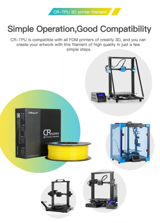 Creality HR-TPU Blue 3d Printer Soft Adhesive material Filament 1kg 1.75 (3301040039)