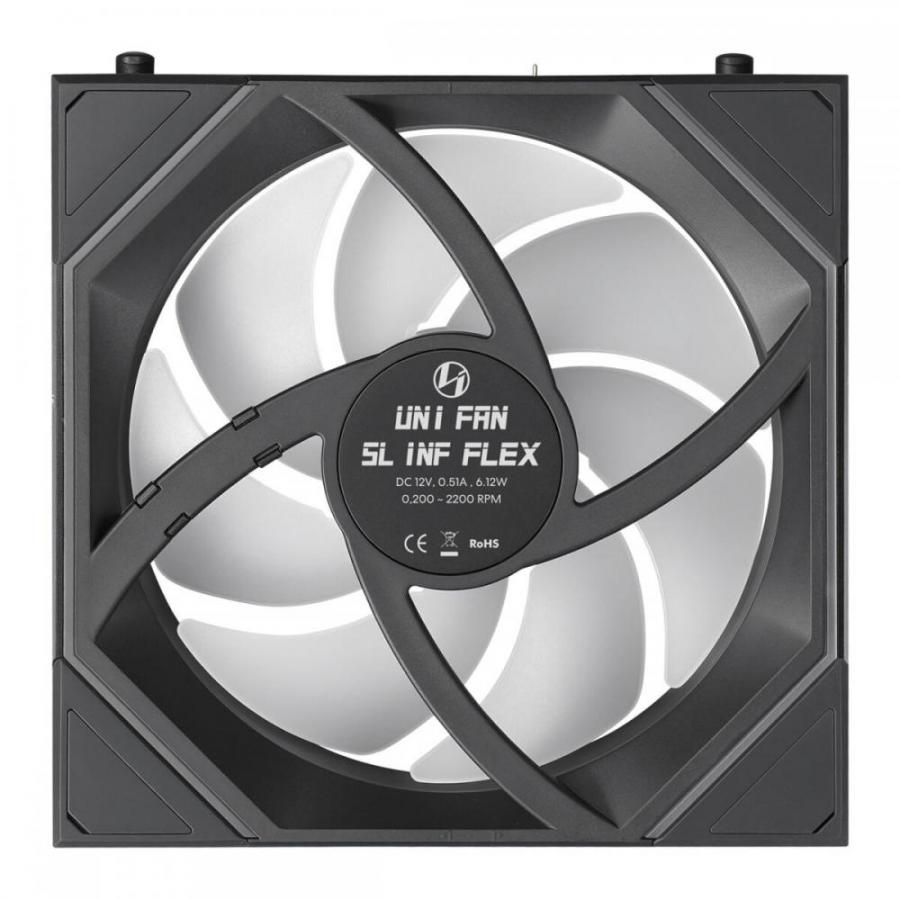 LIAN LI UNI FAN SL INF FLEX - Black - Wireless 120 (1pc) Case Fan - No Controller Included