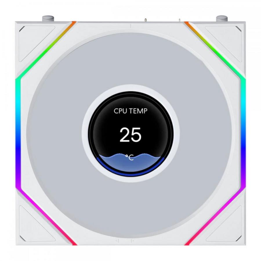 LIAN LI UNI FAN TL LCD FLEX Reversal White Wireless 120  (3pcs & controller) Case Fan
