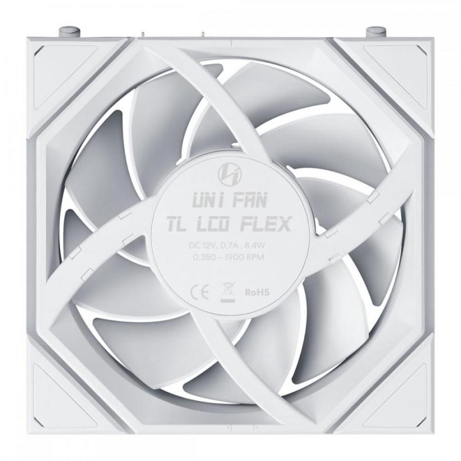LIAN LI UNI FAN TL LCD FLEX Reversal White Wireless 120  (3pcs & controller) Case Fan
