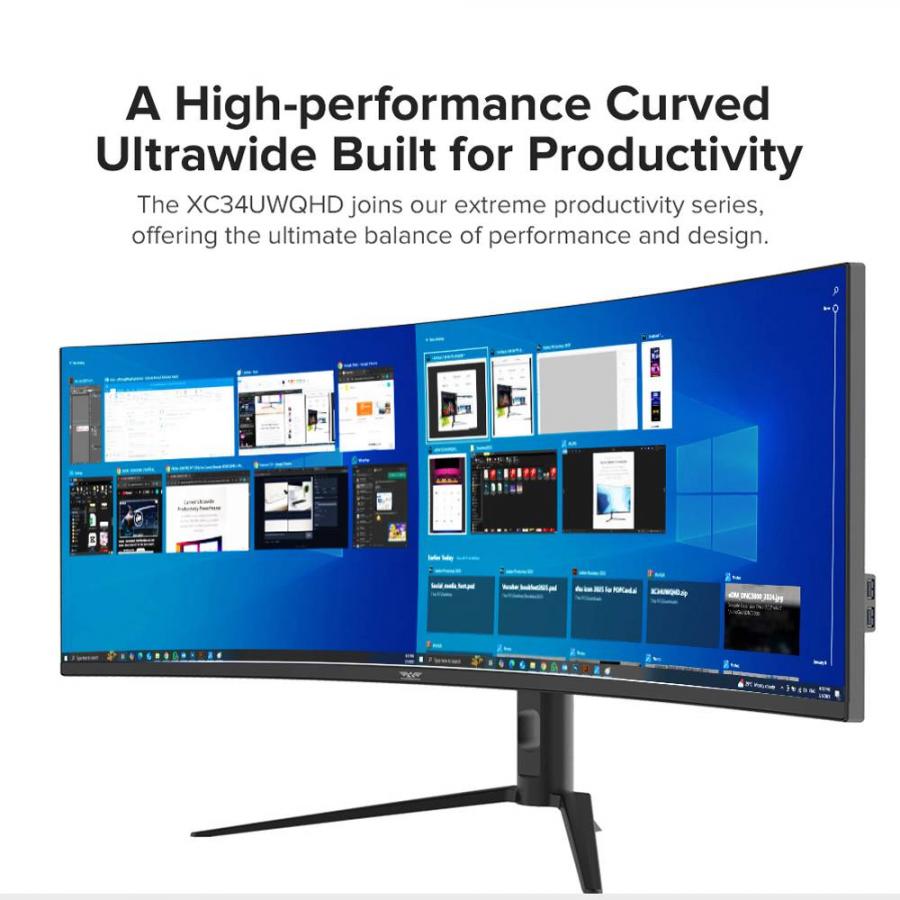 ARMAGGEDDON CURVED ULTRA WIDE GAMING MONITOR 34' PIXXEL+ XTREME SERIES SUPER G180 G-SYNC BLACK