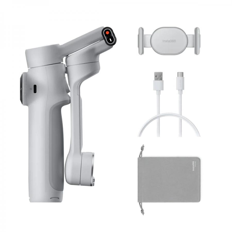 Insta360 Flow 2 Standard Bundle Gray - A.I. Powered Gimbal Stabilzer for Smartphone USB-C