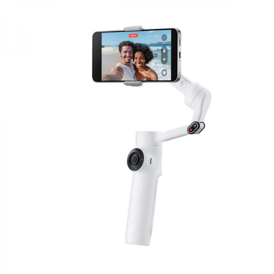 Insta360 Flow 2 AI Tracker Bundle White - A.I. Powered Gimbal Stabilzer for Smartphone