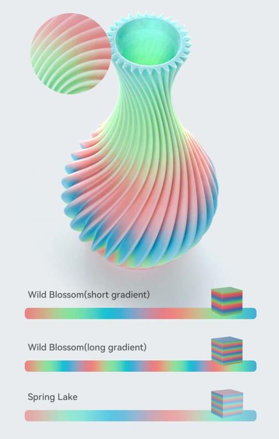 Creality Hyper PLA  Rainbow Wild Blossom Long Grad.- Fast Printing Filament with CFS tag 1kg 1.75