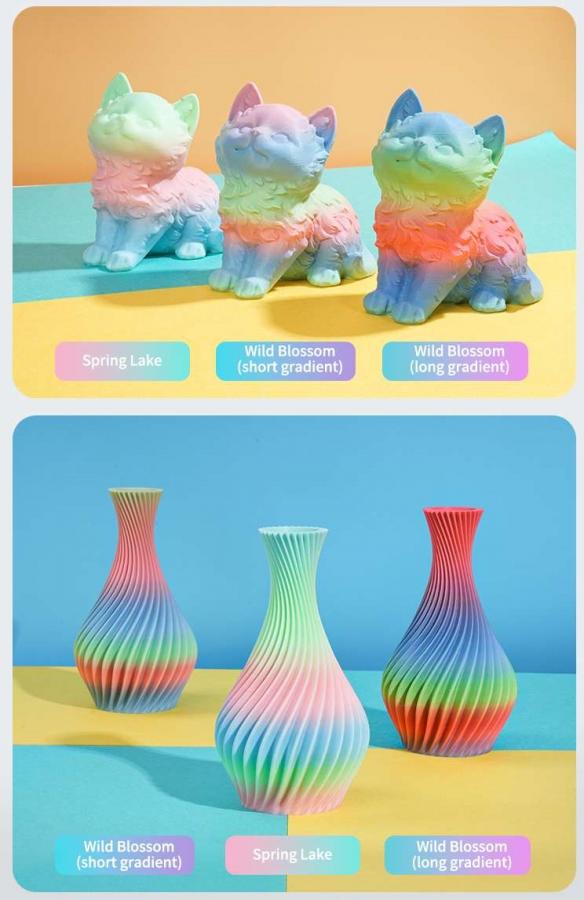 Creality Hyper PLA  Rainbow Wild Blossom Long Grad.- Fast Printing Filament with CFS tag 1kg 1.75