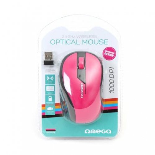 Omega Wireless Mouse Black/Pink OM0415PB
