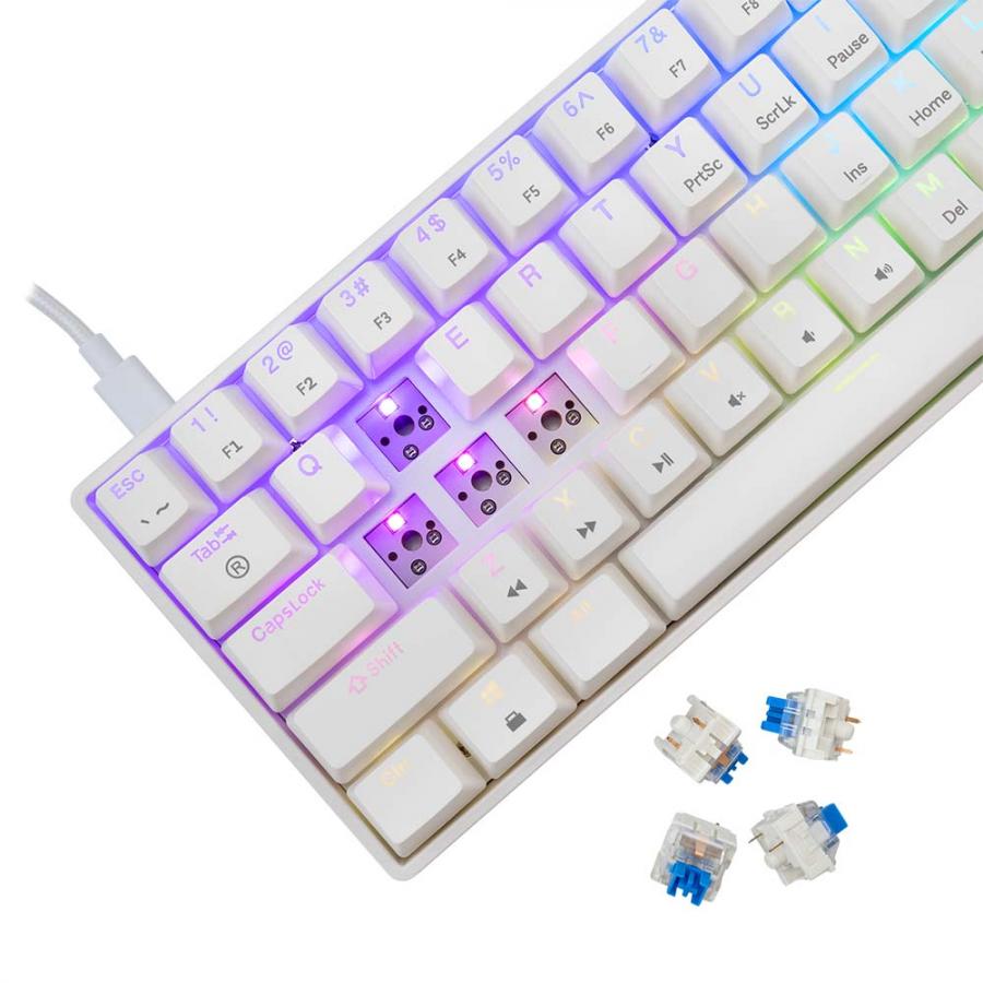 WHITE SHARK MECHANICAL KEYBOARD BLUE SWITCH GK-004221 WHITE