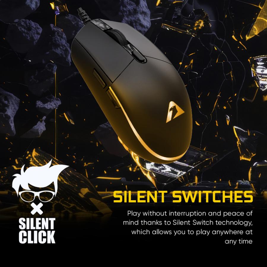 ARMAGGEDDON GAMING MOUSE 12800CPI RAVEN III SIGMA STEALTH BLACK