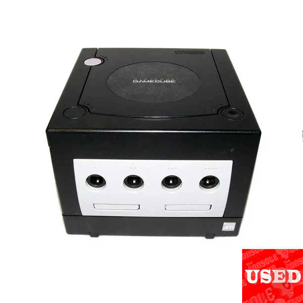 Nintendo GameCube Black Console USED (UNBOXED) with Unofficial Black Controller + AV