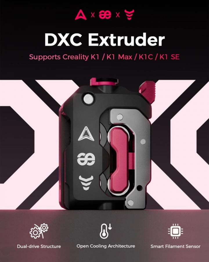 Creality DXC Extruder for K1, K1 Max, K1C, K1 SE - plug and play no conversions needed