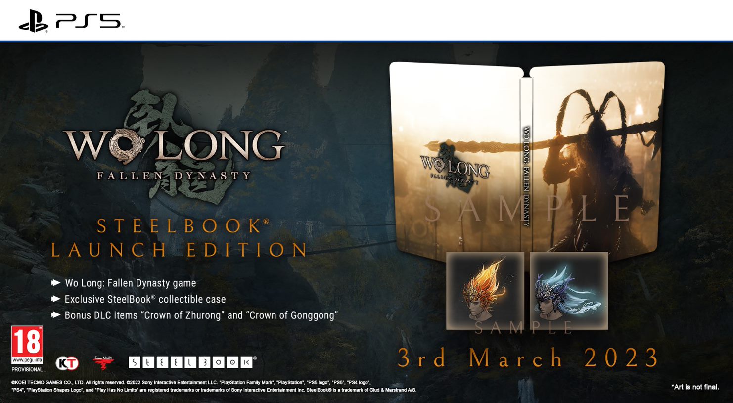 Wo Long Fallen Dynasty Steelbook Day1 Edition PS5 NEW
