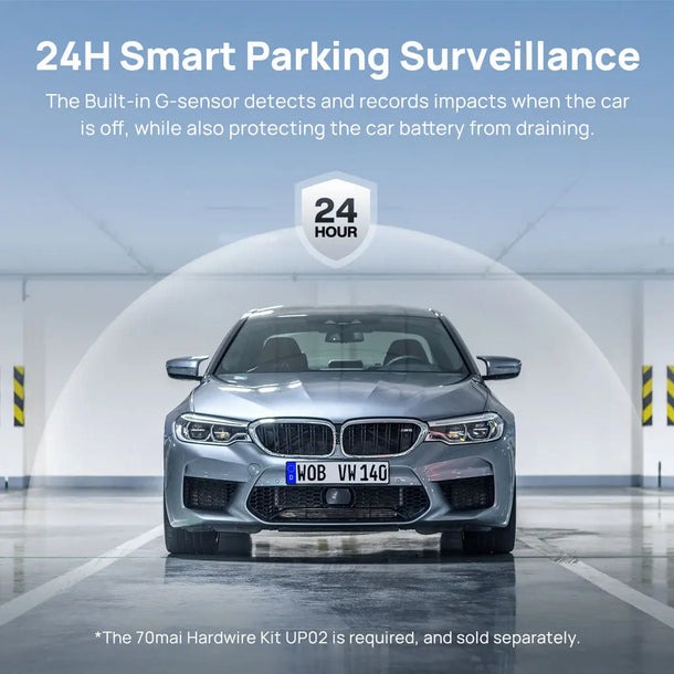 70mai A800S-1 Front & Rear Dash Cam 4k w. screen set w. RC06 Rearview Cam - 2160p 140FOV 500mAh Car