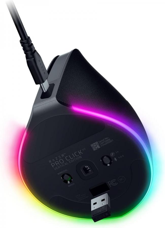 Razer PRO CLICK V2 - Vertical Wireless Ergonomic Mouse - ChatGPT AI - Gaming - Long Battery