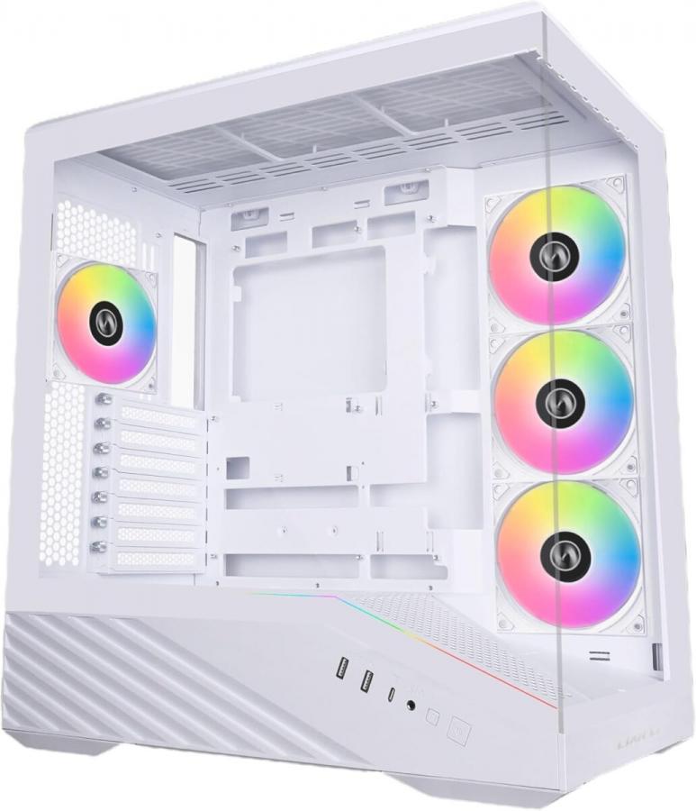 Lian Li Vector V100 White - 4 x 120mm ARGB - LED RGB Strip - Tempered Glass - ATX Case