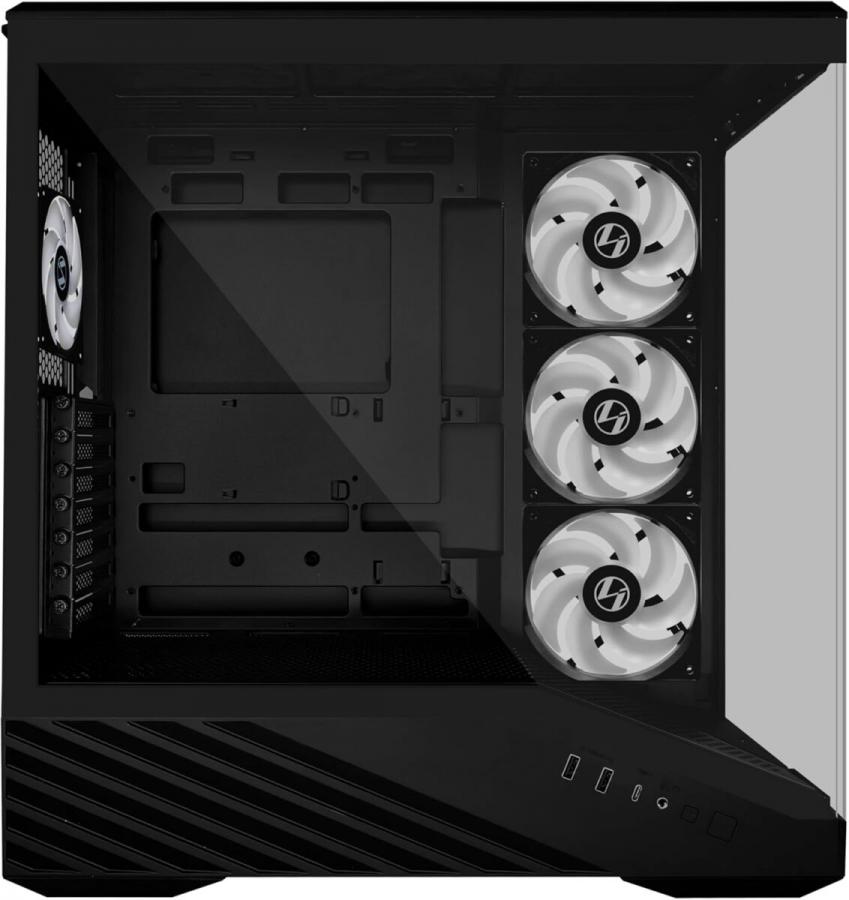 Lian Li Vector V100 Black - 4 x 120mm ARGB - LED RGB Strip - Tempered Glass - ATX Case