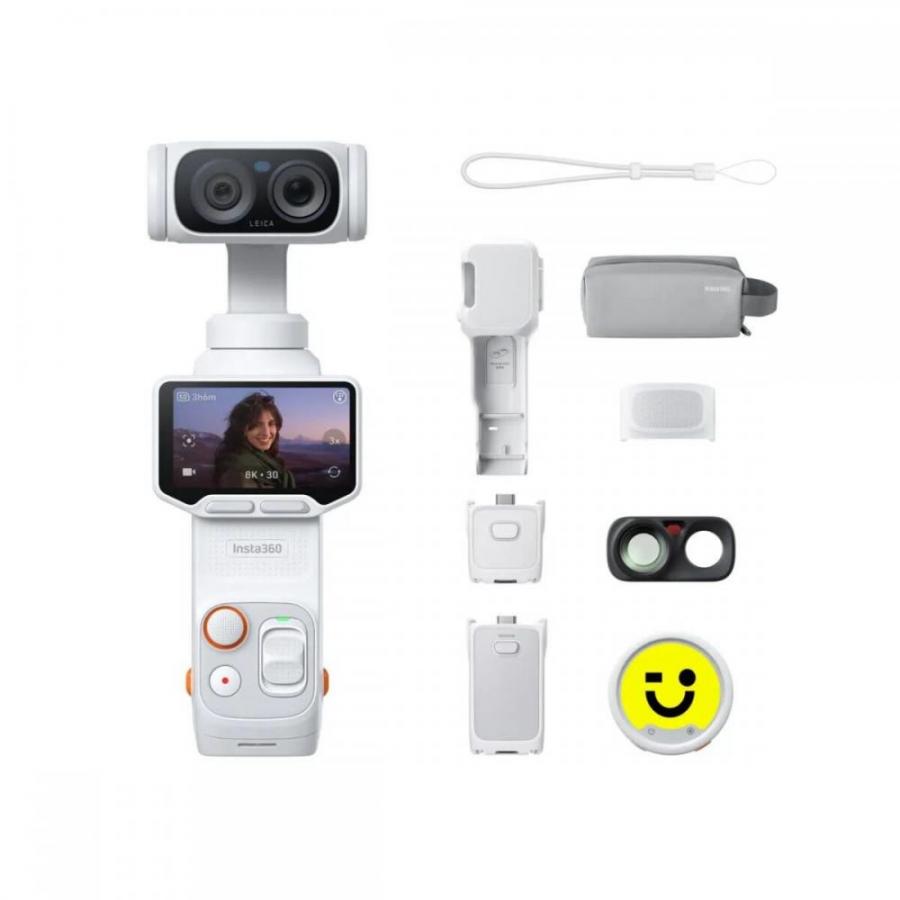 Insta360 Luna Ultra Creator Bundle White - 1-Inch 8K Leica Sensor, Dual Lens, Triple AI Chip, OLED