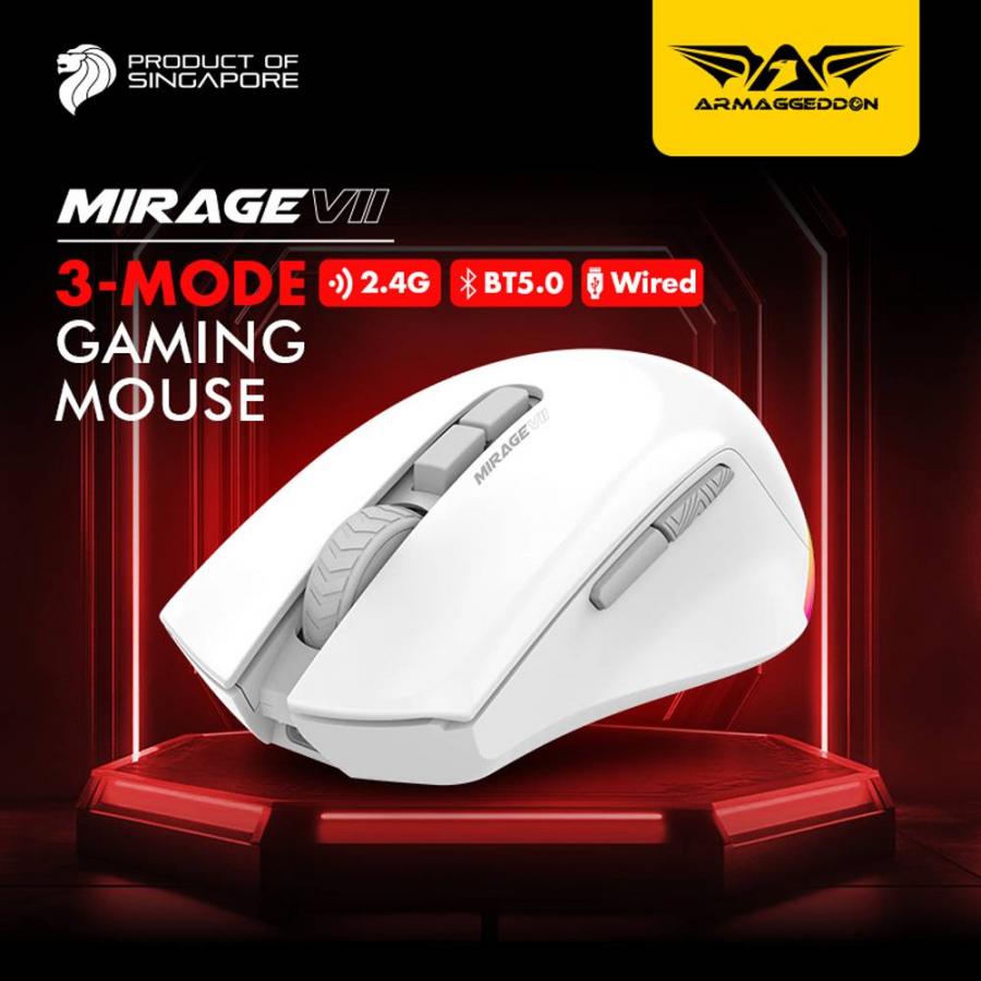 ARMAGGEDDON 3-MODE GAMING MOUSE MIRAGE V WHITE