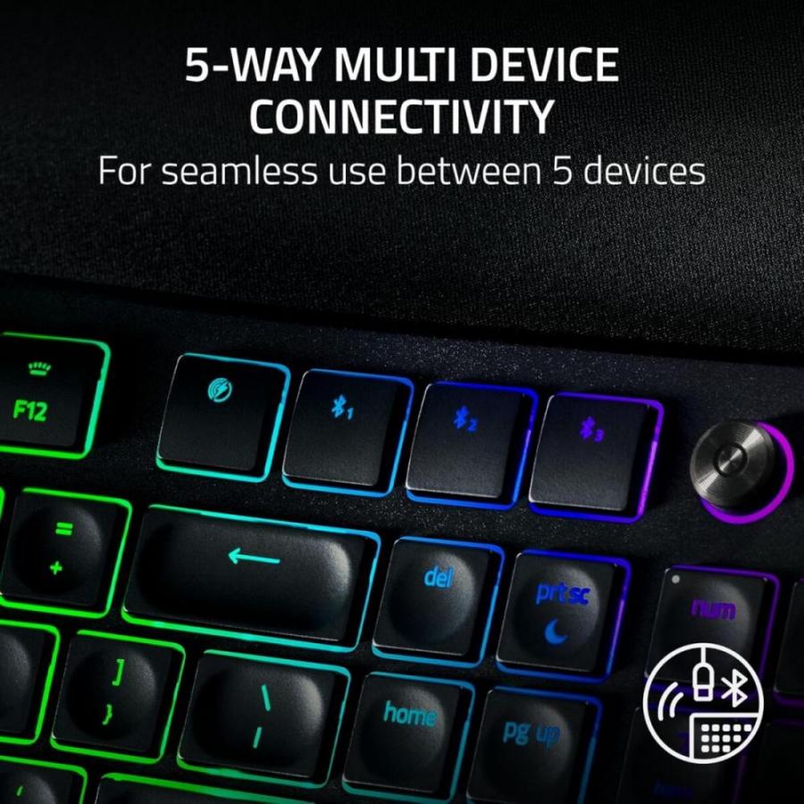 RAZER Pro Type Ergo - Split Keyboard - Low Profile - Wrist Rest - AI Prompt Master - RGB - MACROS
