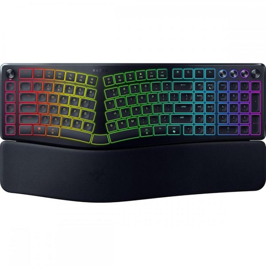 RAZER Pro Type Ergo - Split Keyboard - Low Profile - Wrist Rest - AI Prompt Master - RGB - MACROS