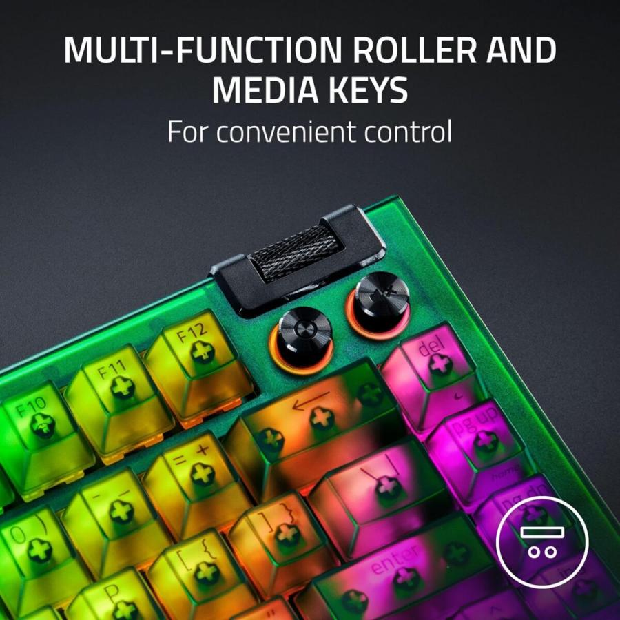 Razer BLACKWIDOW V4 75% Phantom Ed. - Mechanical - RGB - Hot-Swappable - Orange Tactile Switches