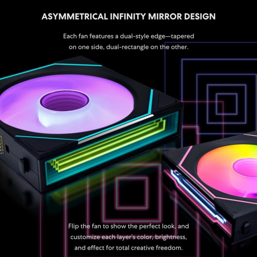 Lian Li UNI FAN SL INFINITY Wireless 3-Pack Black aRGB PWM 120mm 0~2200RPM Controller Included