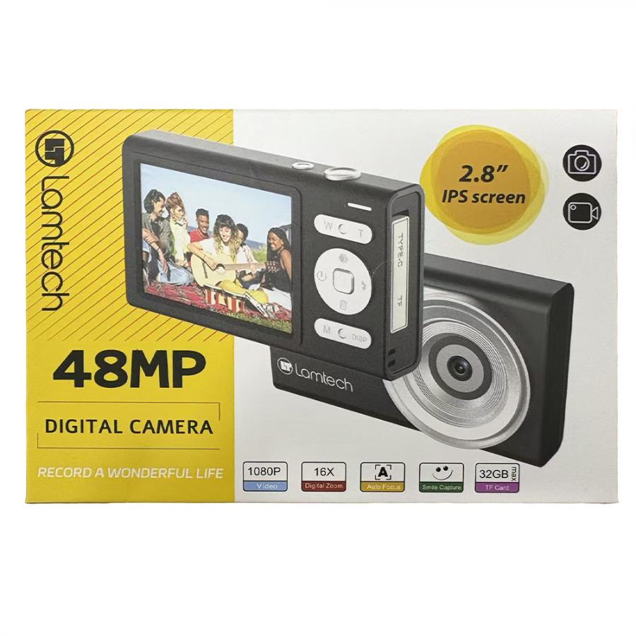 LAMTECH 48MP SLIM DIGITAL CAMERA BLACK