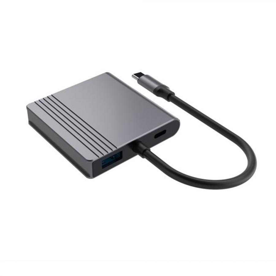 CABLEXPERT TYPE-C 3IN1 MULTI-PORT ADAPTER (USB PORT+HDMI+PD) SPACE GREY
