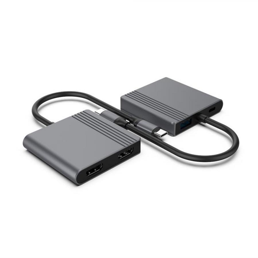 CABLEXPERT TYPE-C 3IN1 MULTI-PORT ADAPTER (USB PORT+HDMI+PD) SPACE GREY
