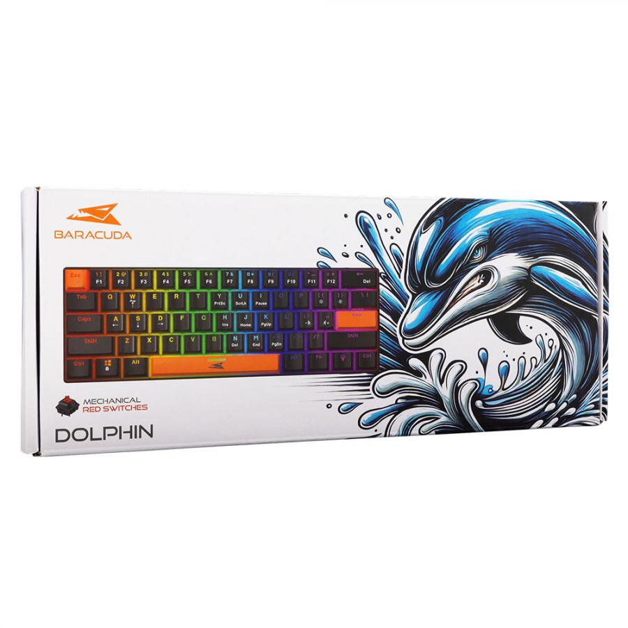 BARACUDA MECH KEYBOARD BGK-03111 DOLPHIN US RED SWITCH BLACK