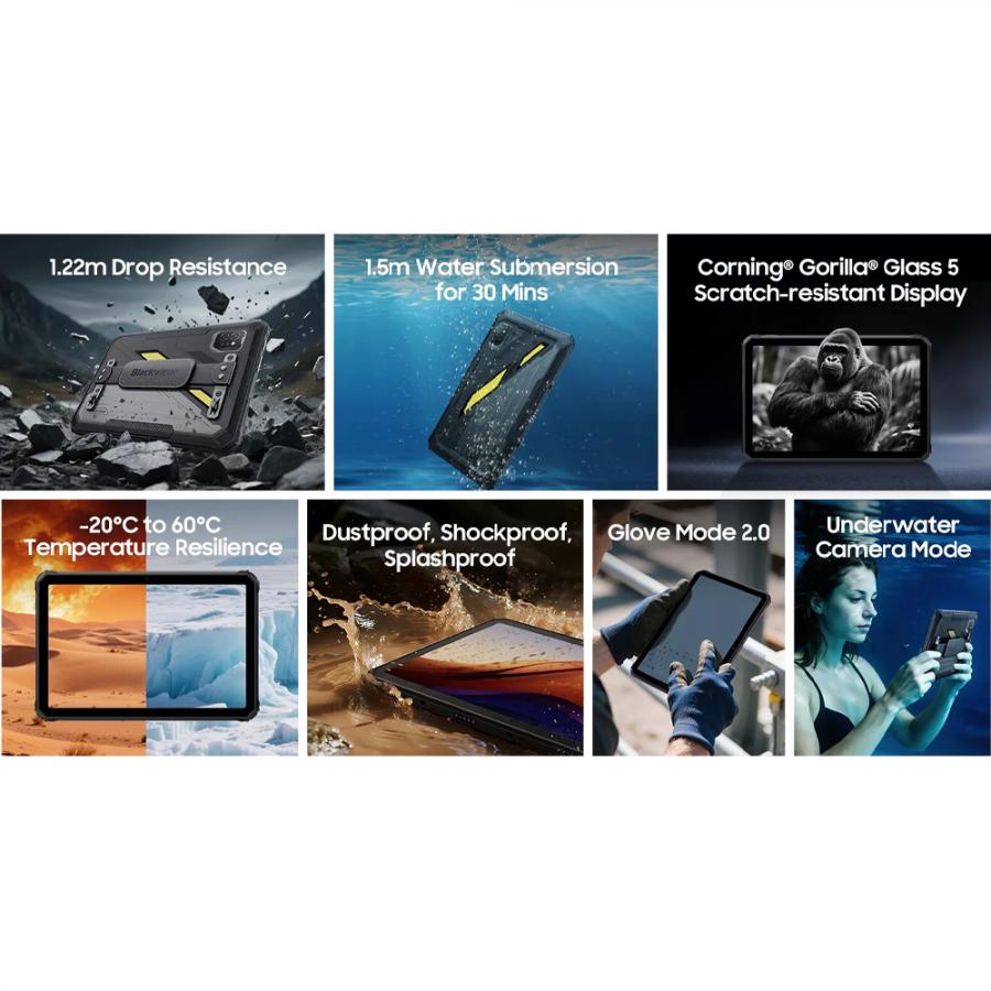 BLACKVIEW OCTA-CORE 4G ACTIVE 7 11' (6GB+128GB) RUGGED TABLET NFC ANDROID 15 BLACK
