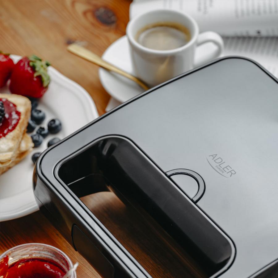 ADLER SANDWICH MAKER 1200W BLACK