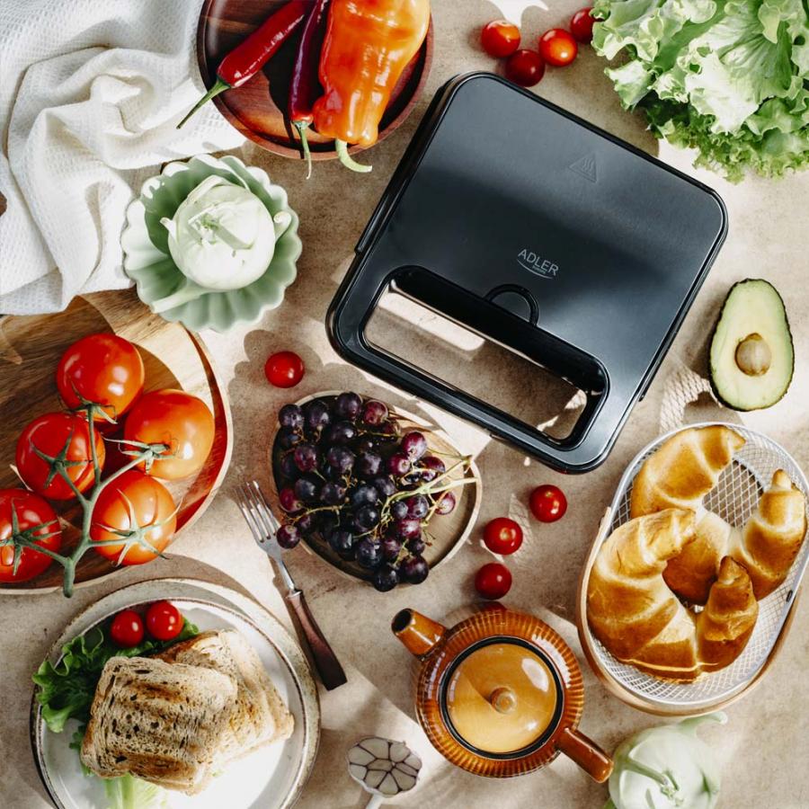 ADLER SANDWICH MAKER 1200W BLACK