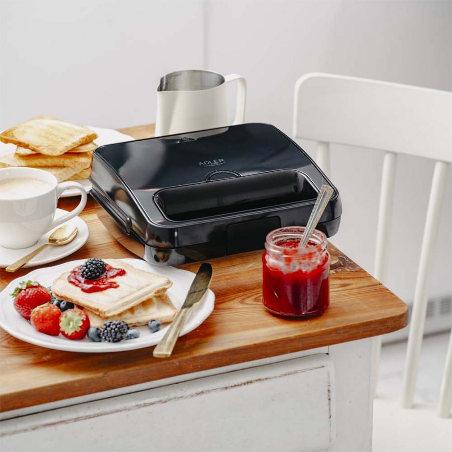 ADLER SANDWICH MAKER 1200W BLACK