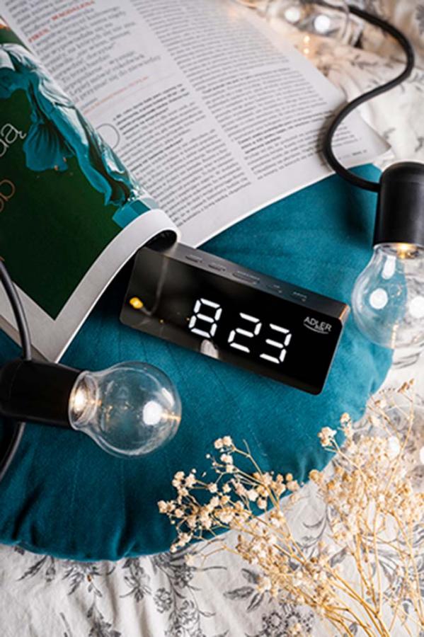 ADLER LED ALARM CLOCK BLACK