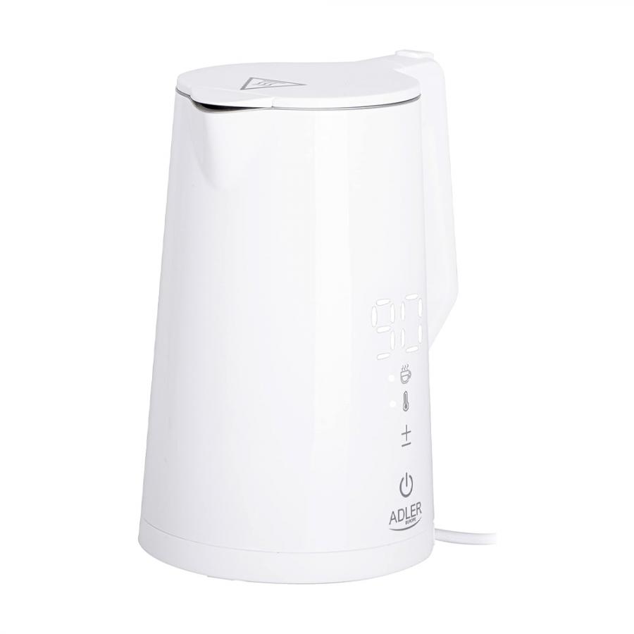 ADLER LED ELECTRIC KETTLE WITH TEMPERATURE CONTROL 1.7L STRIX WHITE