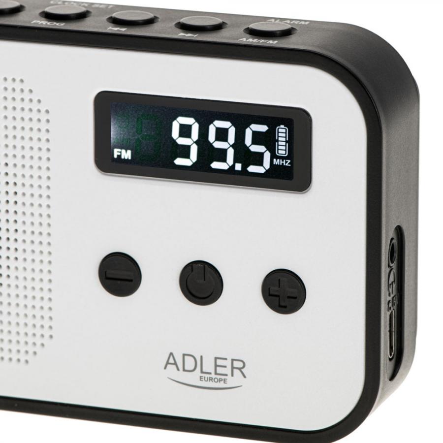 ADLER DIGITAL RADIO PLL AM/FM BLACK/WHITE