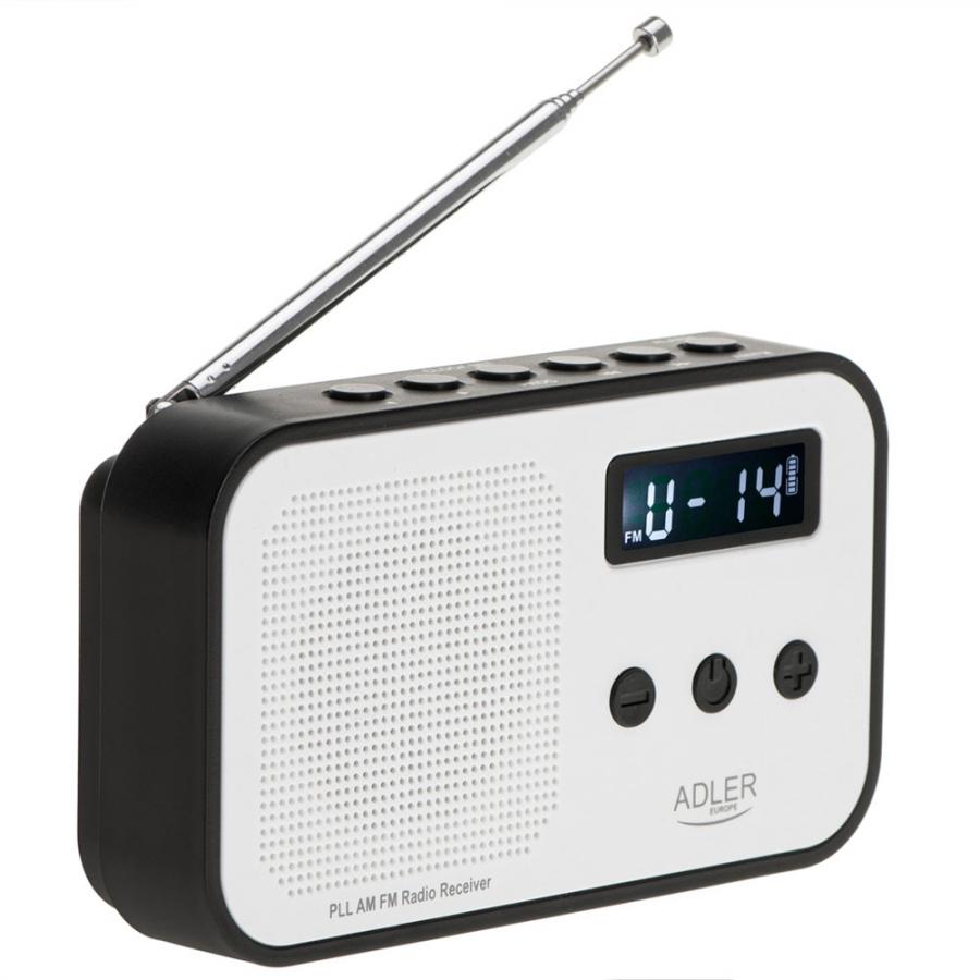 ADLER DIGITAL RADIO PLL AM/FM BLACK/WHITE