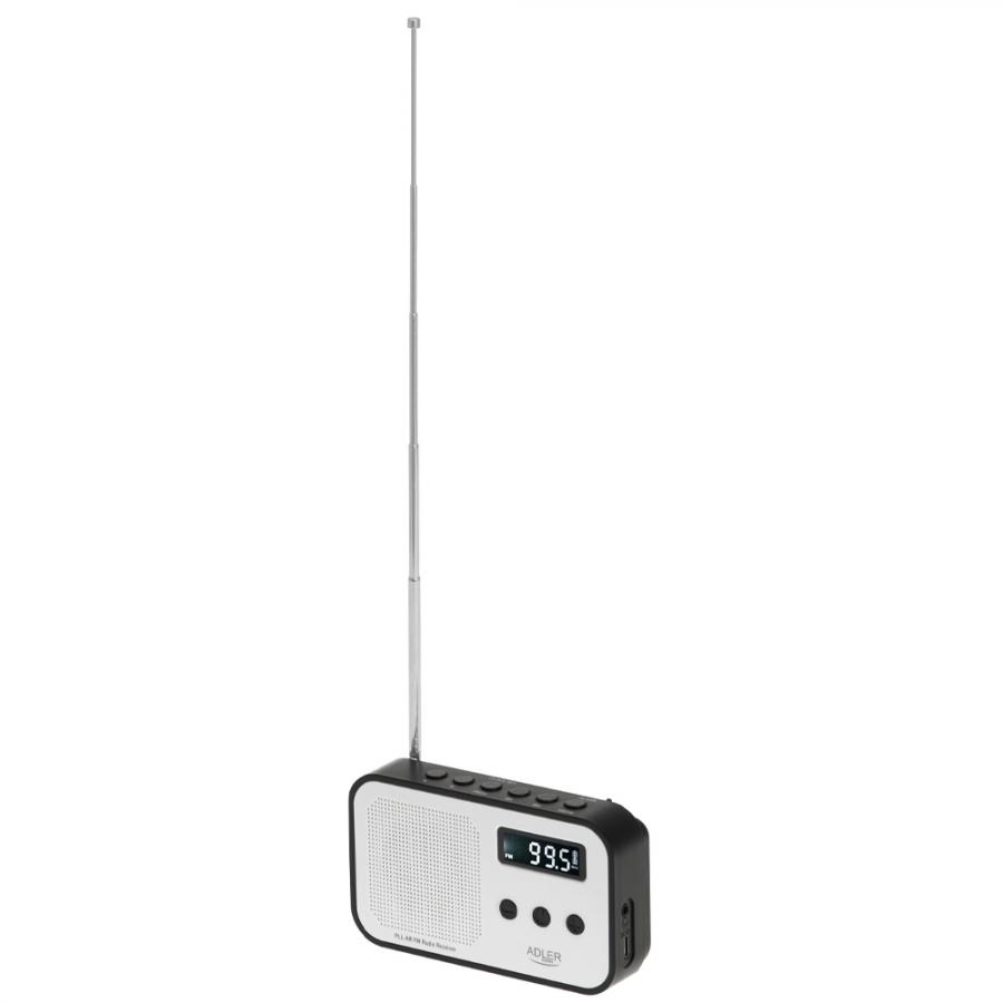 ADLER DIGITAL RADIO PLL AM/FM BLACK/WHITE