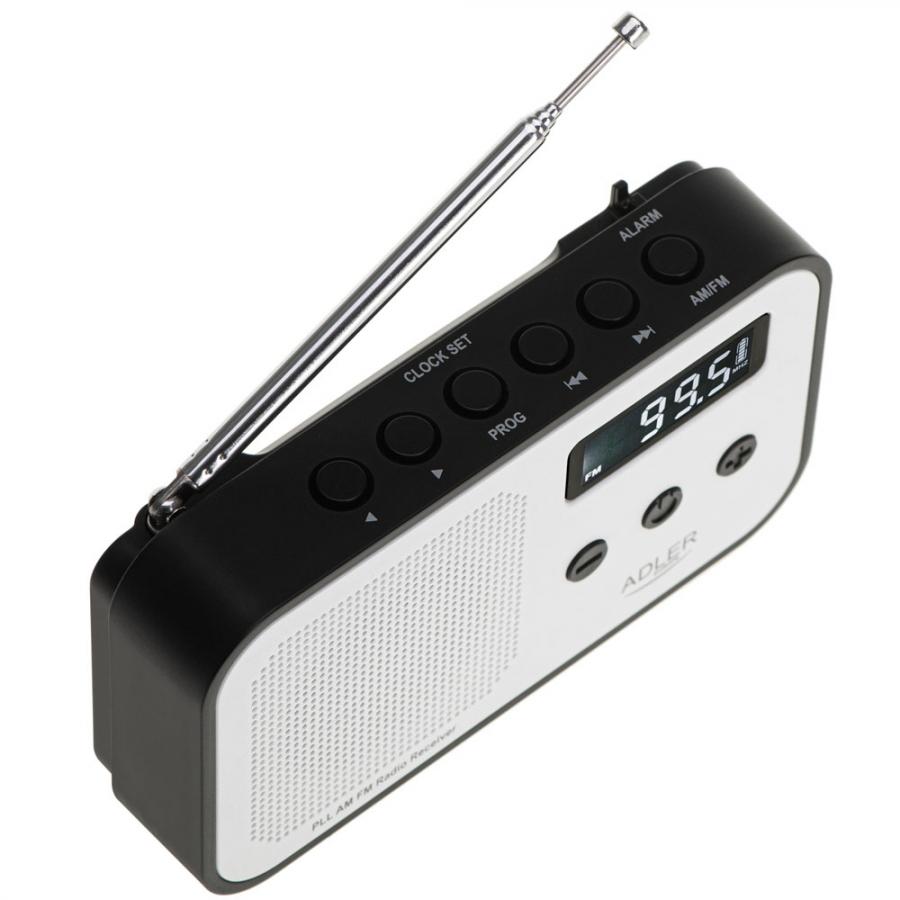 ADLER DIGITAL RADIO PLL AM/FM BLACK/WHITE