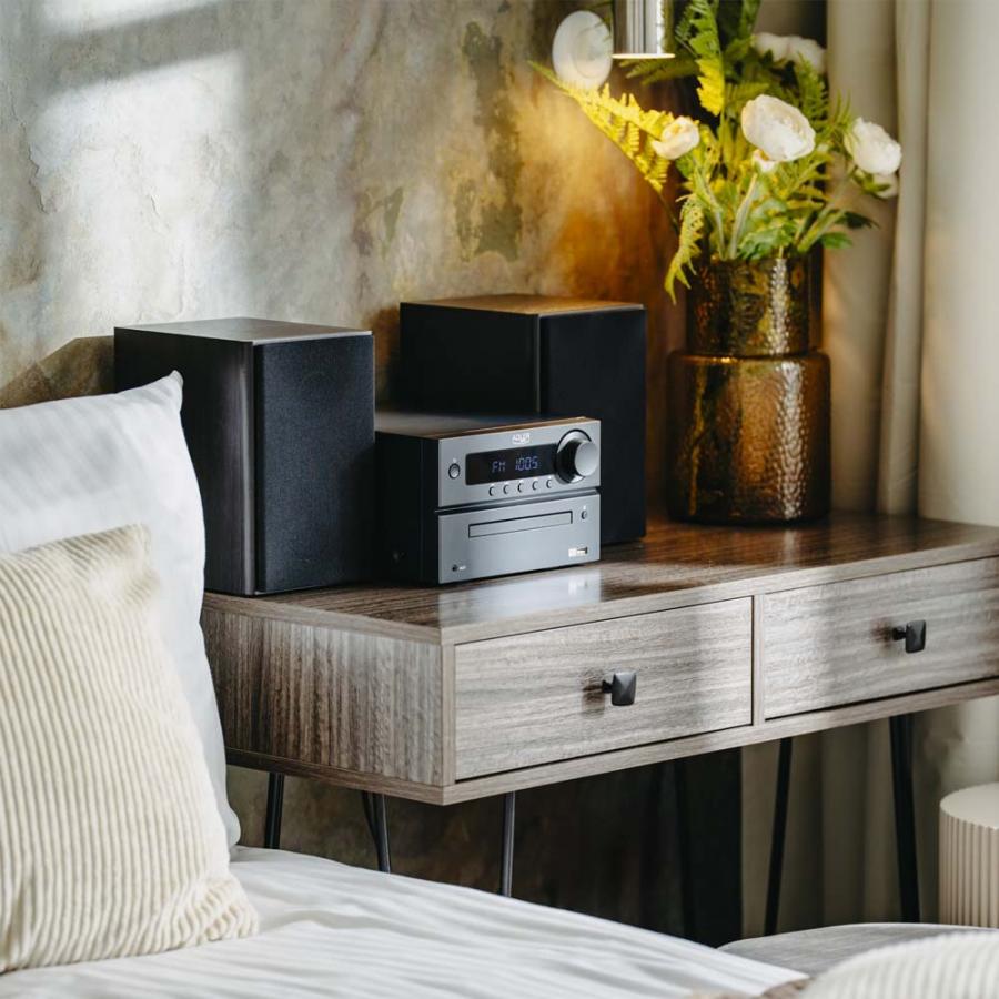 ADLER MINI HI-FI STEREO SYSTEM WITH BT, CD, USB & FM BLACK