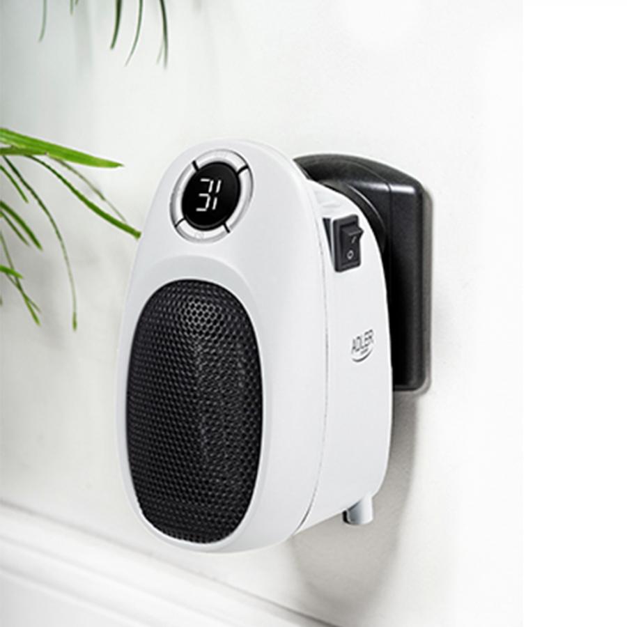 ADLER LED PORTABLE FAN HEATER 1500W WHITE
