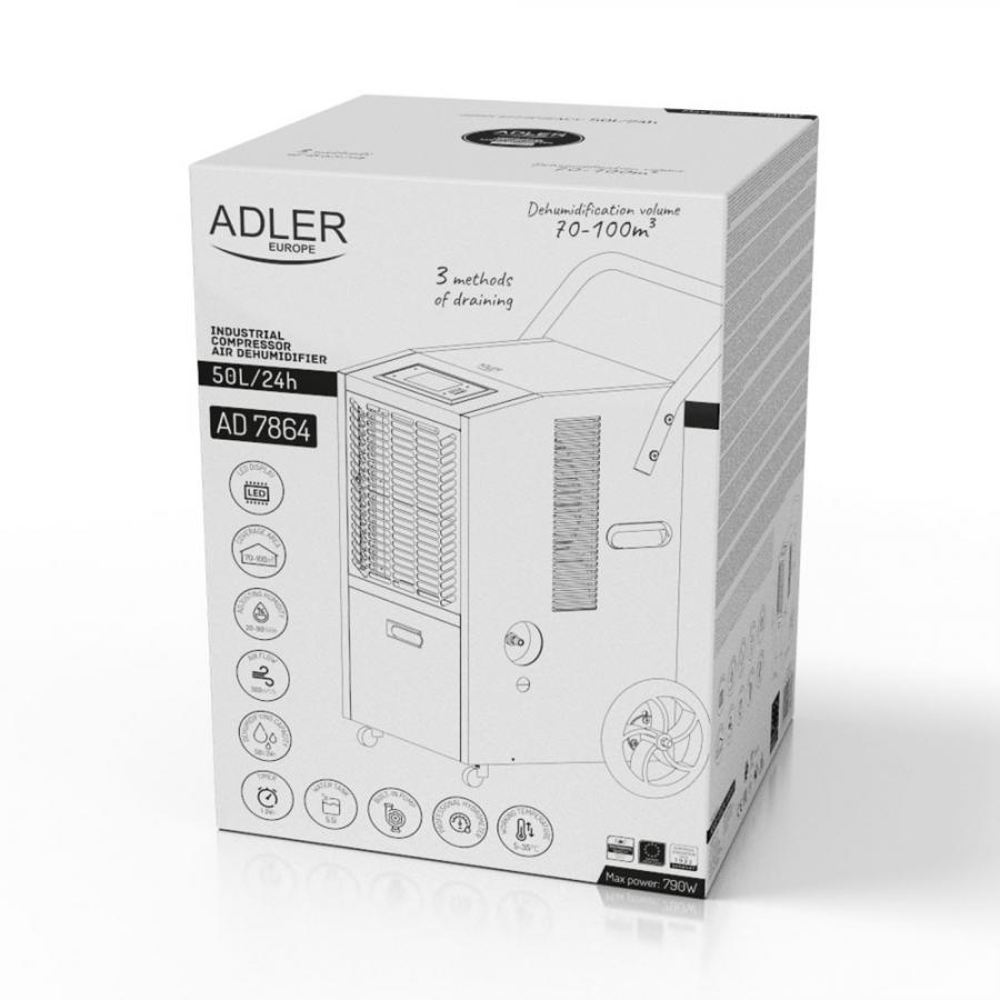 ADLER INDUSTRIAL COMPRESSOR AIR DEHUMIDIFIER 50L BLACK-WHITE
