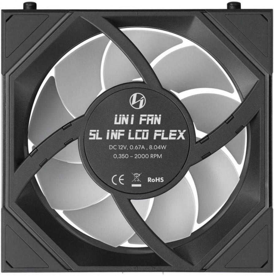 LIAN LI UNI FAN SL INF LCD FLEX Reverse - Black - Wireless 120 (3pcs & controller) Case Fan