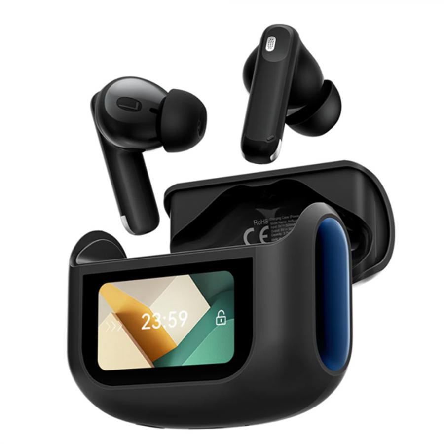 BLACKVIEW ENC BT5.4 AIRBUDS 12 WITH LED SCREEN & CHARGING DOCK BLACK