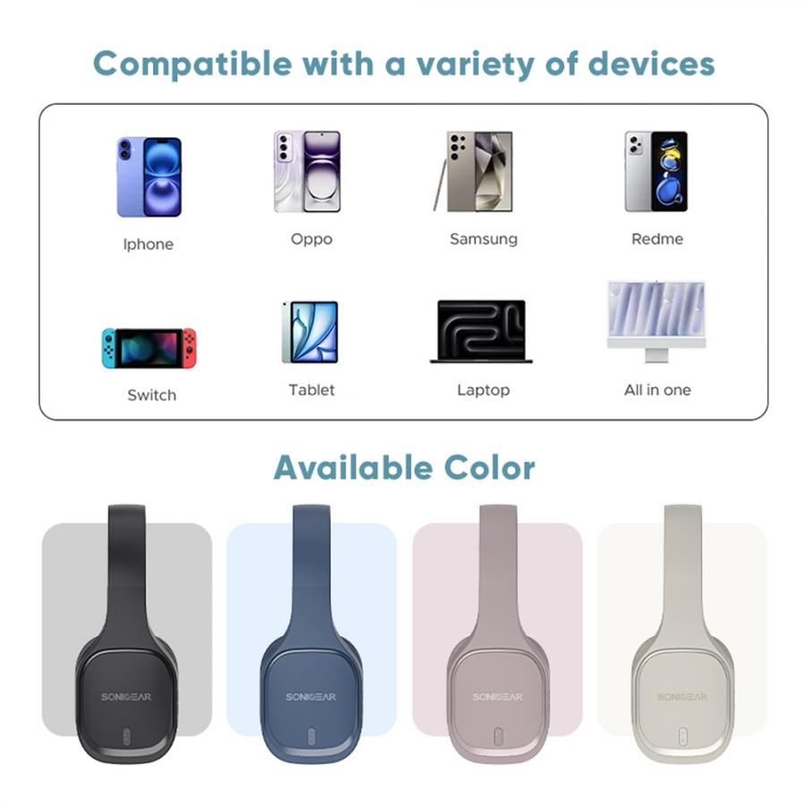 SONICGEAR BT 5.3 HEADSET AIRPHONE 7 (2025) GRAPHITE